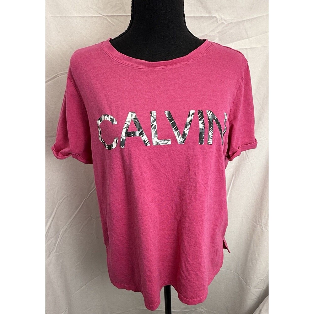 Calvin Klein CK Calvin Logo T-shirt Hot Pink XL Woman’s Short Sleeve Tee